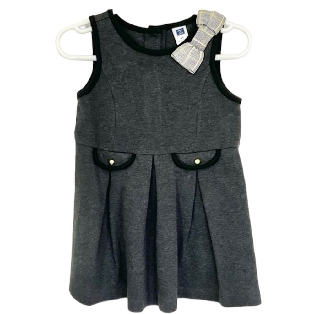 NEW Janie and Jack Charcoal Pretty in Plaid Pleated Ponte Dress Size 2T